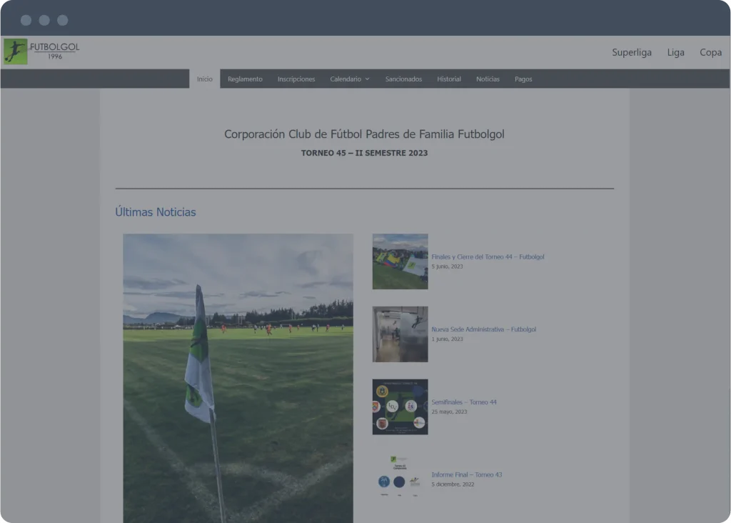 Portal Web Torneo Futbolgol